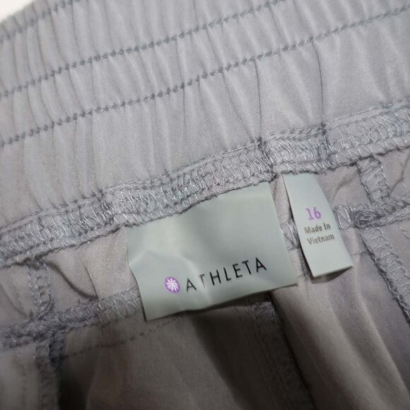 Athleta Women's La Viva Capri Pants Size 16 Gray 23.5" Inseam Elastic Waist - Picture 4 of 8